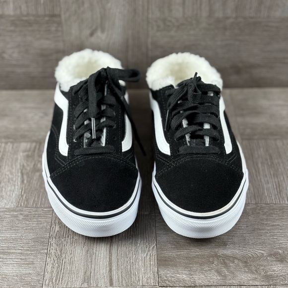 Vans Skater Old Skool Mule (Sued) Black/Sherpa Faux Fur Women’s Size 6.5 - Picture 3 of 16